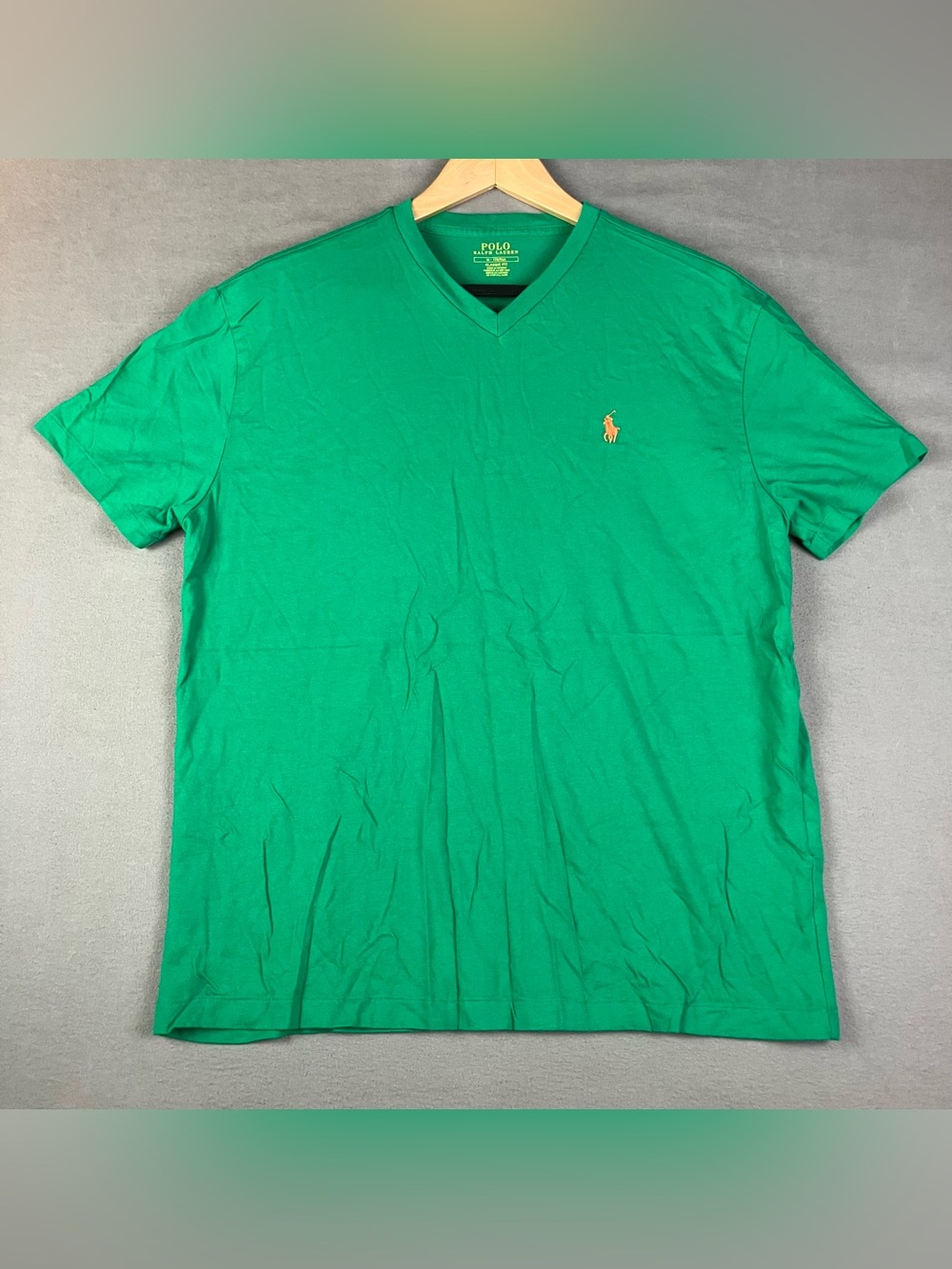 Polo Ralph Lauren Men's Size M Green V-Neck T-Shirt Pony Logo Classic Fit. In go